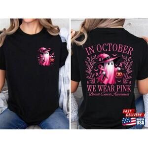 In October We Wear Ghost Shirt Halloween Breast Shirt Classic 2 Sided